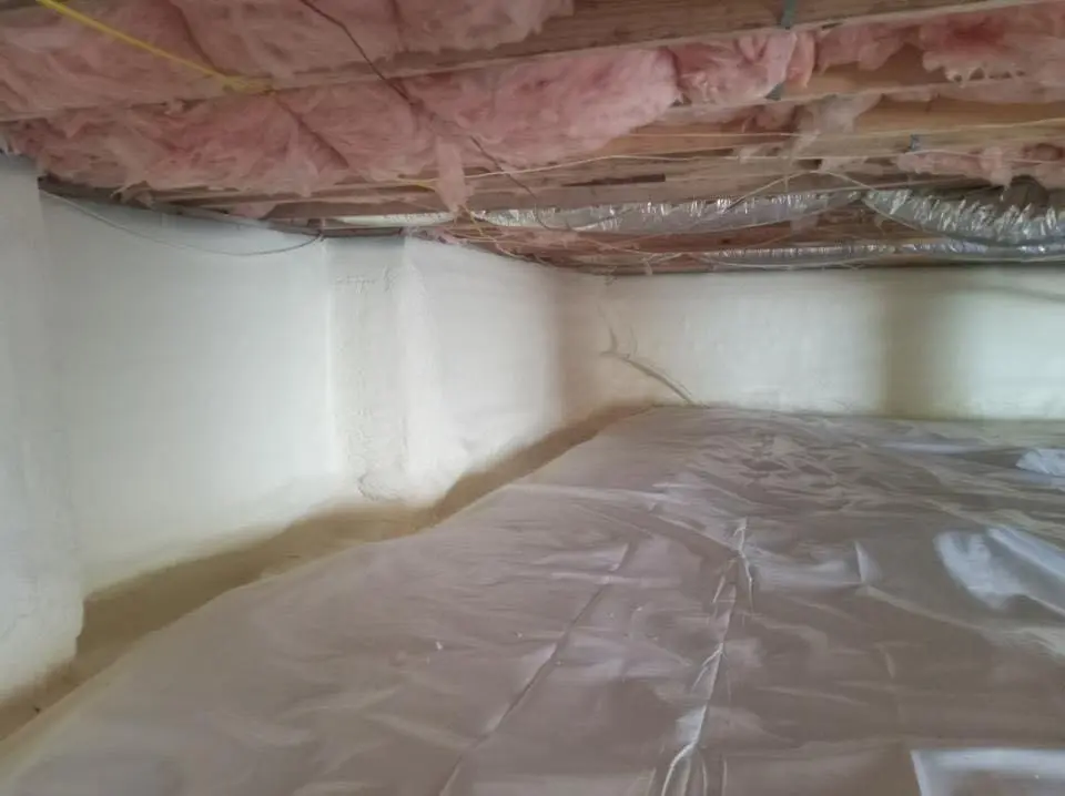 Crawl space encapsulation with closed-cell spray foam for Roof Leak Repair in Cortlandville